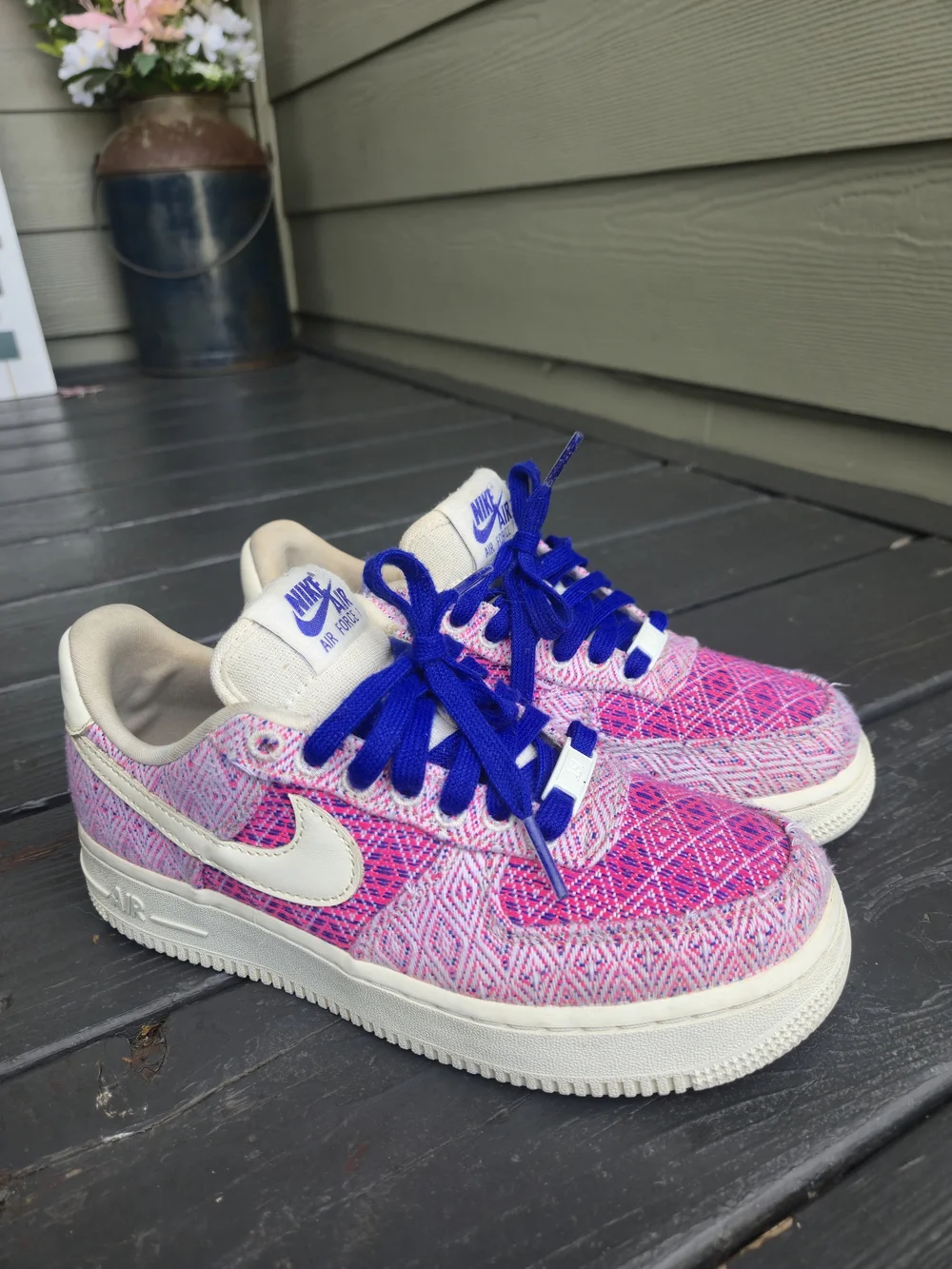 Nike Air Force 1 Low Pink 'Woven Together' Sneakers - Picture 7 of 14
